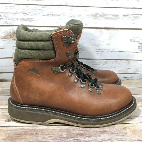 Simms Freestone Wading Fishing Boots Mens Size 8 Leather Felt Bottom Lace Up - Picture 5 of 12